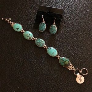 Turquoise bracelet and earrings 8